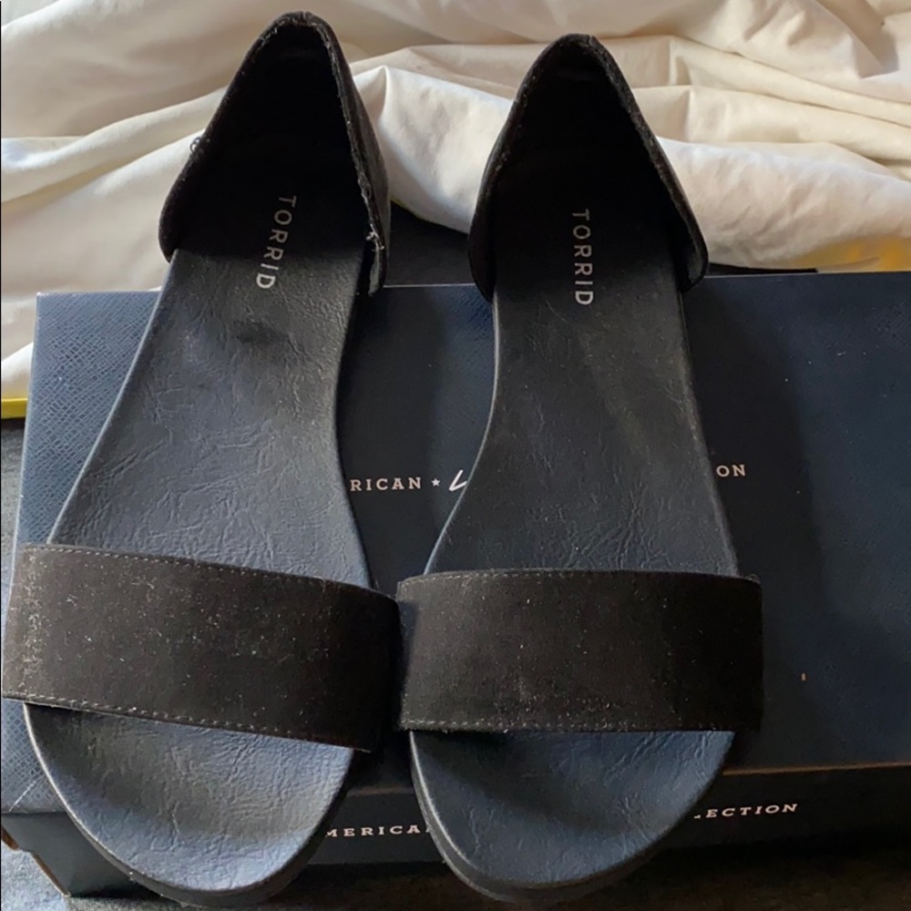 Torrid black slip on sandals